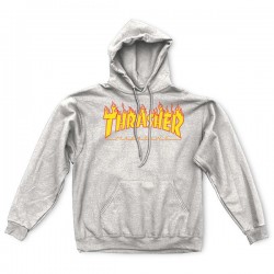 THRASHER HOODY SWEAT FLAME GREY