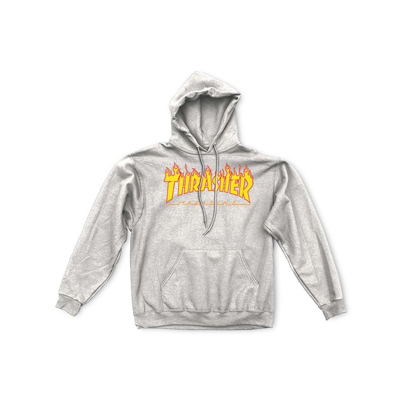 THRASHER HOODY SWEAT FLAME GREY