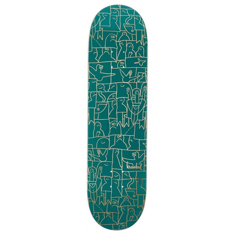 KROOKED PLATEAU 8.375" PP FLOCK PRICEPOINT GREEN SKATEBOARD