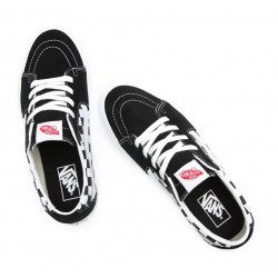 VANS SK8-LOW CANVAS SUEDE CHECKERBOARD BLACK WHITE