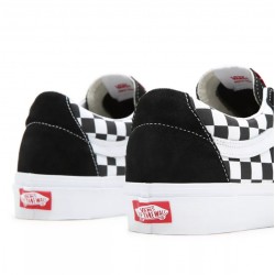 VANS SK8-LOW CANVAS SUEDE CHECKERBOARD BLACK WHITE