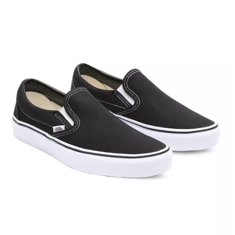 VANS SLIP-ON  BLACK WHITE