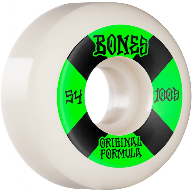 BONES 4 X ROUES 100s 54 MM V5 SIDECUT WHITE SKATEBOARD