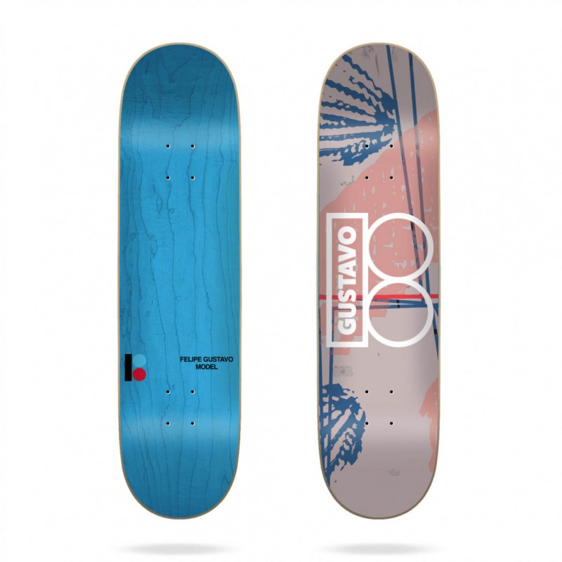 PLAN B PLATEAU 8.0" MIXED MEDIA GUSTAVO FELIPE SKATEBOARD