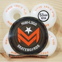 MINI LOGO 4 x WHEELS 53 MM C-CUT 101A WHITE ROUE SKATEBOARD
